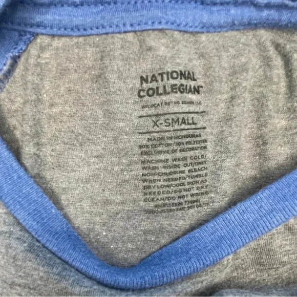 UCLA Bruins Raglan Long Sleeve T-Shirt Blue/Gray/Yellow. National Collegian Tee - Picture 3 of 7